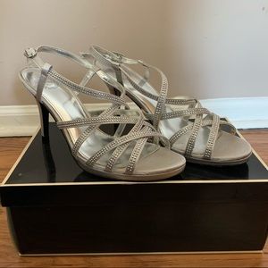 Silver Strappy Heels